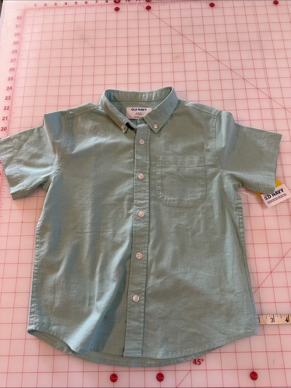 Old Navy Boys' Short-Sleeve Button-Down Shirt - Light Seafoam Green